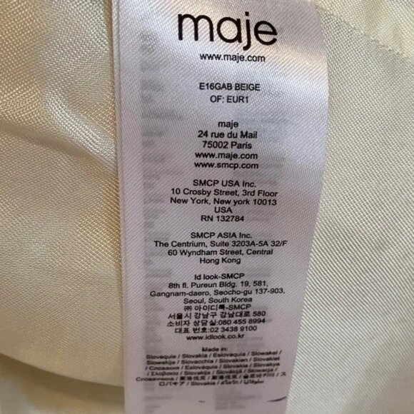 Maje cropped blazer tan women’s size 38 - Picture 10 of 12